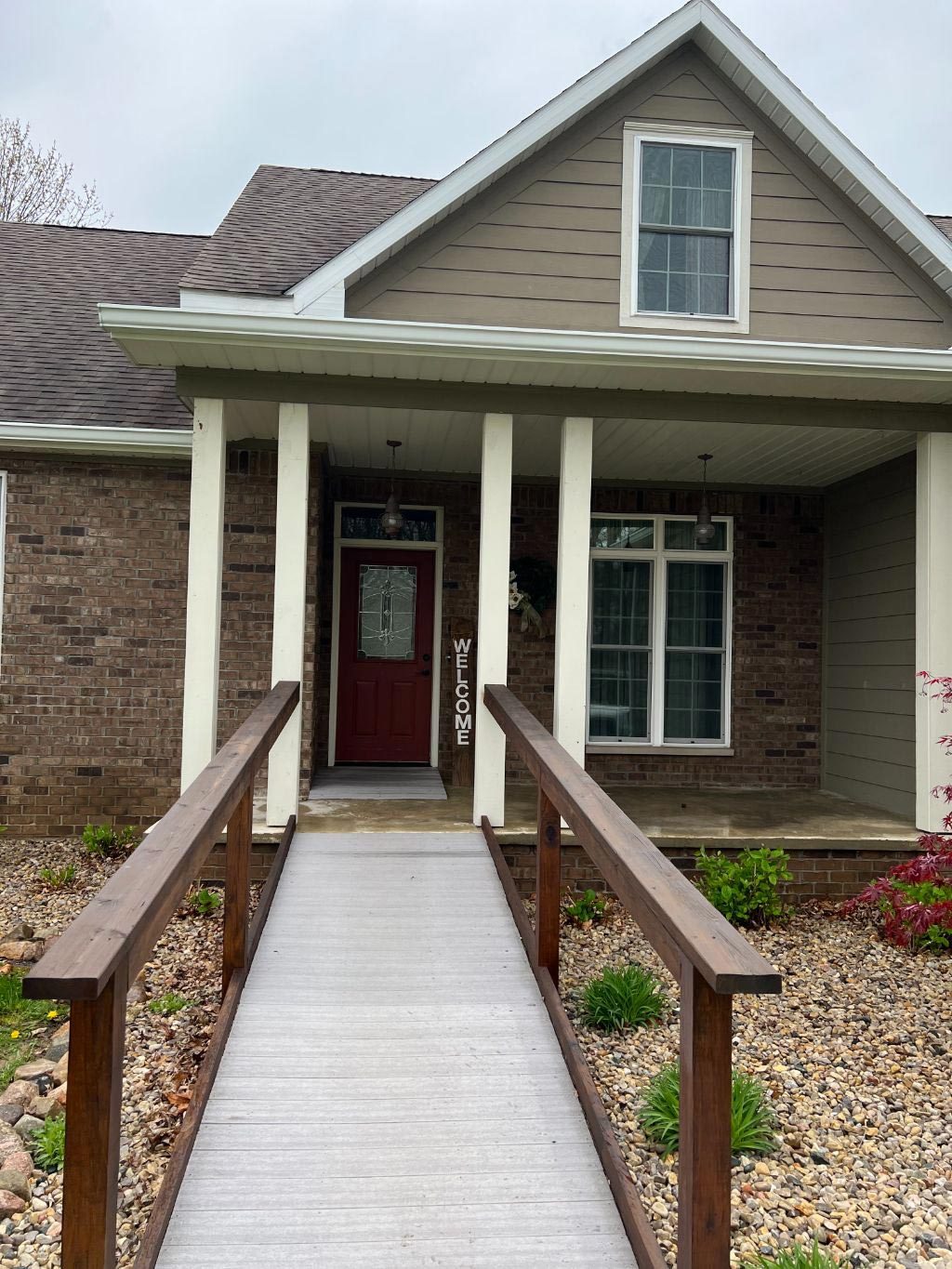 Front porch and walkway of an Indiana home after cleaning